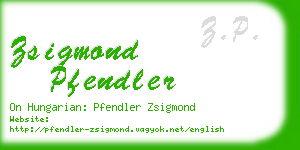 zsigmond pfendler business card